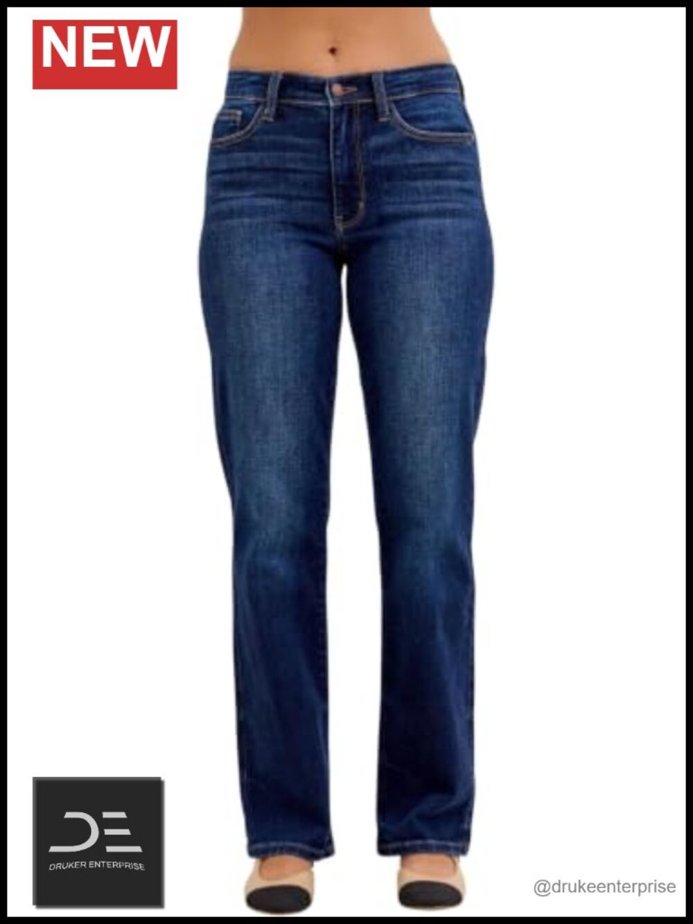 Judy Blue Mid Rise Straight Leg Jeans - Women's Size